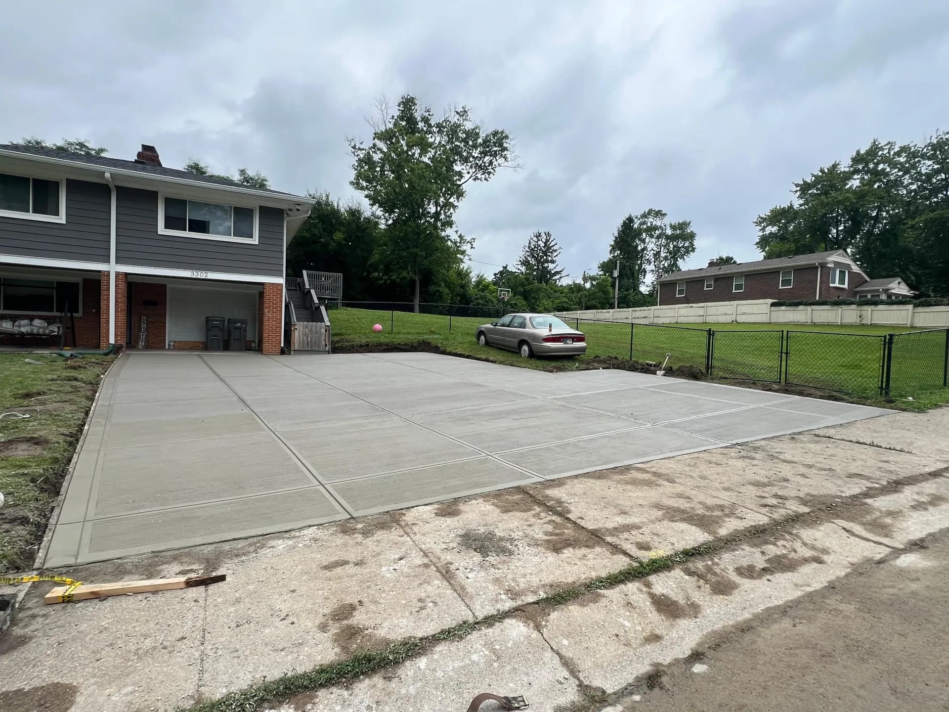 Residential concrete driveway installation in Indianapolis IN
