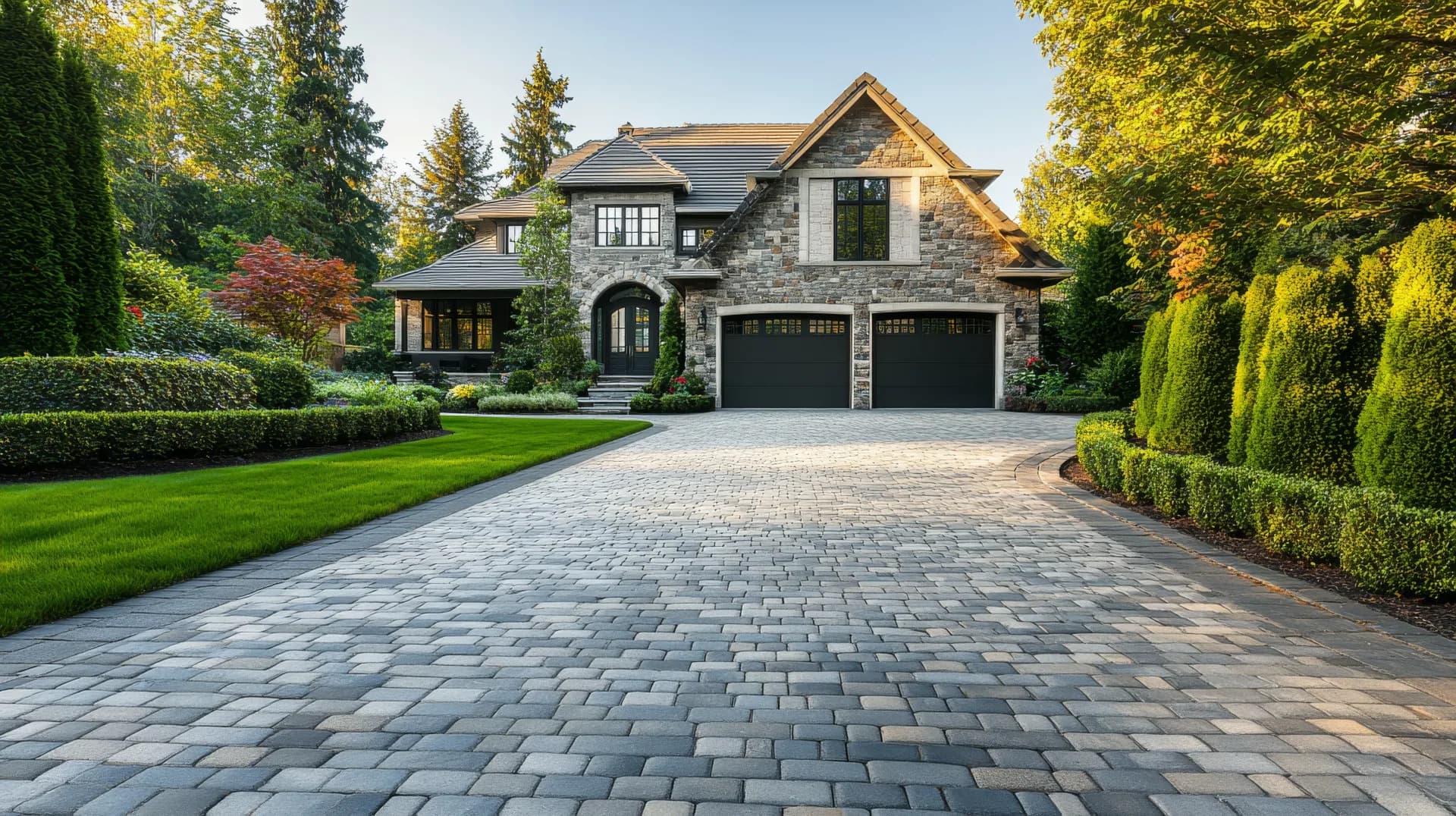 Finished concrete driveway replacement in Indianapolis